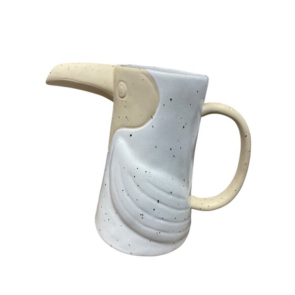 OpalHouse Toucan Bird Stoneware white tan pictcher SKU 9663 - Picture 4 of 11